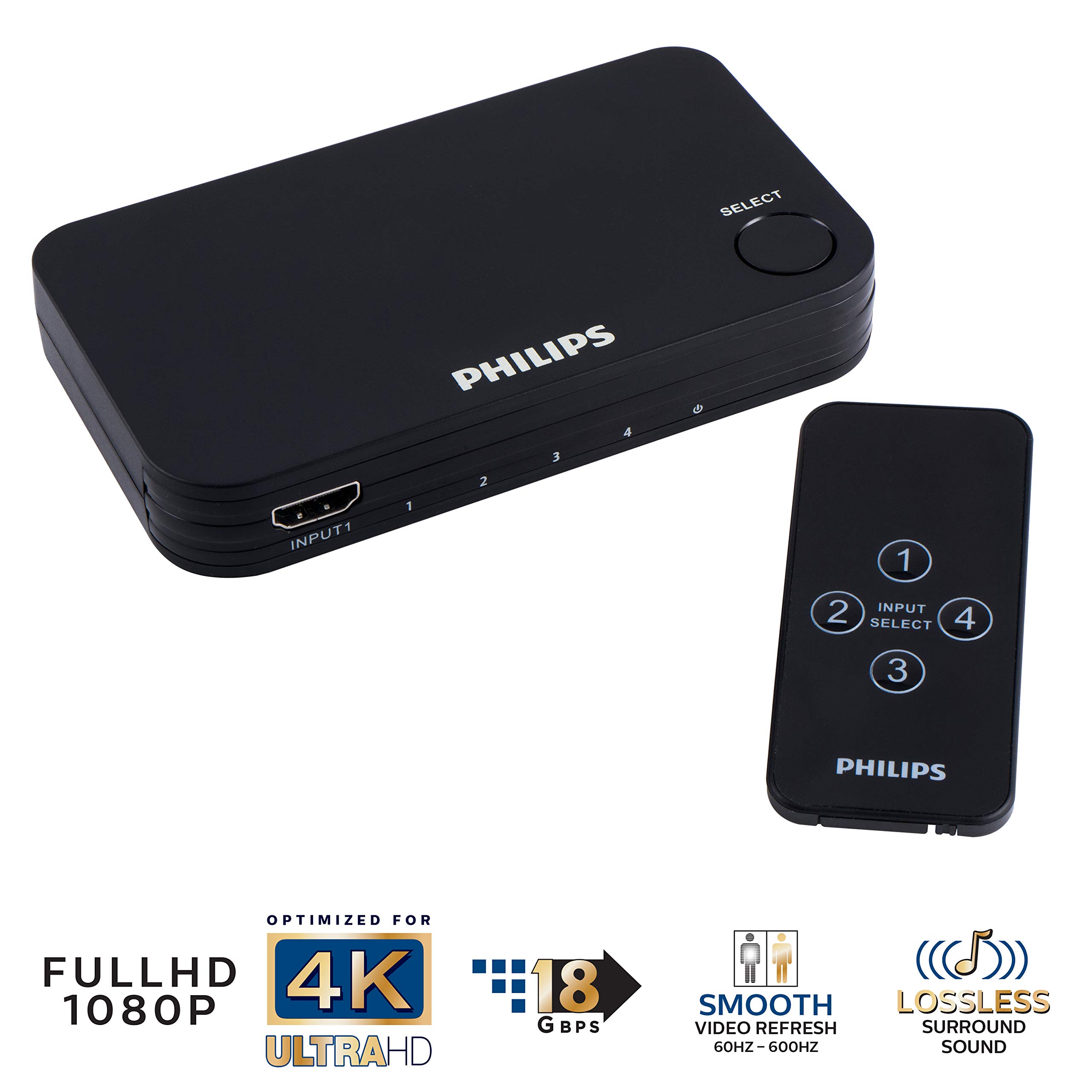 Foto 3 pulgar | Conmutador Hdmi Philips Swv9484b/27 Para 4 Dispositivos Con Control Remoto Inalámbrico - Venta Internacional.
