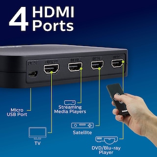 Foto 3 | Conmutador Hdmi Philips Swv9484b/27 Para 4 Dispositivos Con Control Remoto Inalámbrico - Venta Internacional.