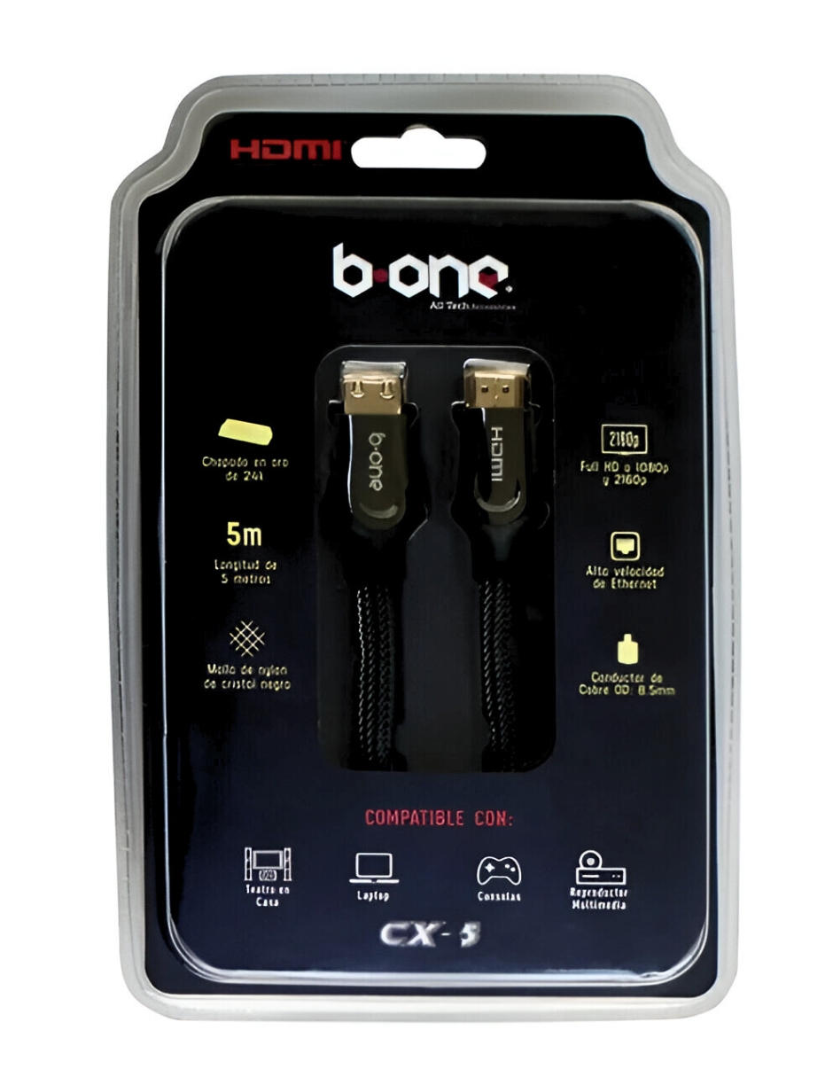 Foto 4 pulgar | Cable Hdmi A Hdmi B One C-x5 Chapado En Oro Full Hd 5m Color Negro