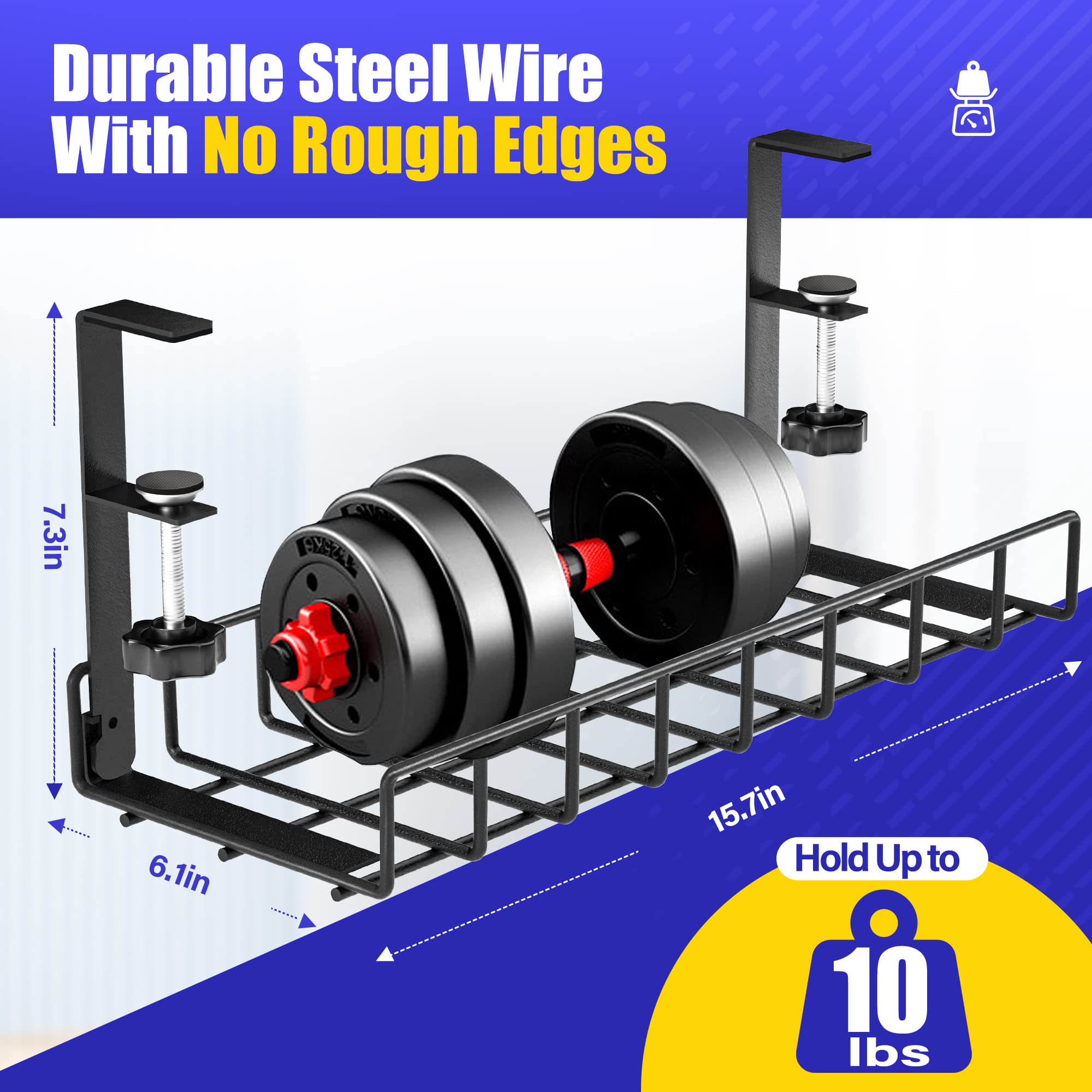 Foto 5 | Bandeja De Gestión De Cables Para Colocar Debajo Del Escritorio Xpatee, No Drill, Negra - Venta Internacional.
