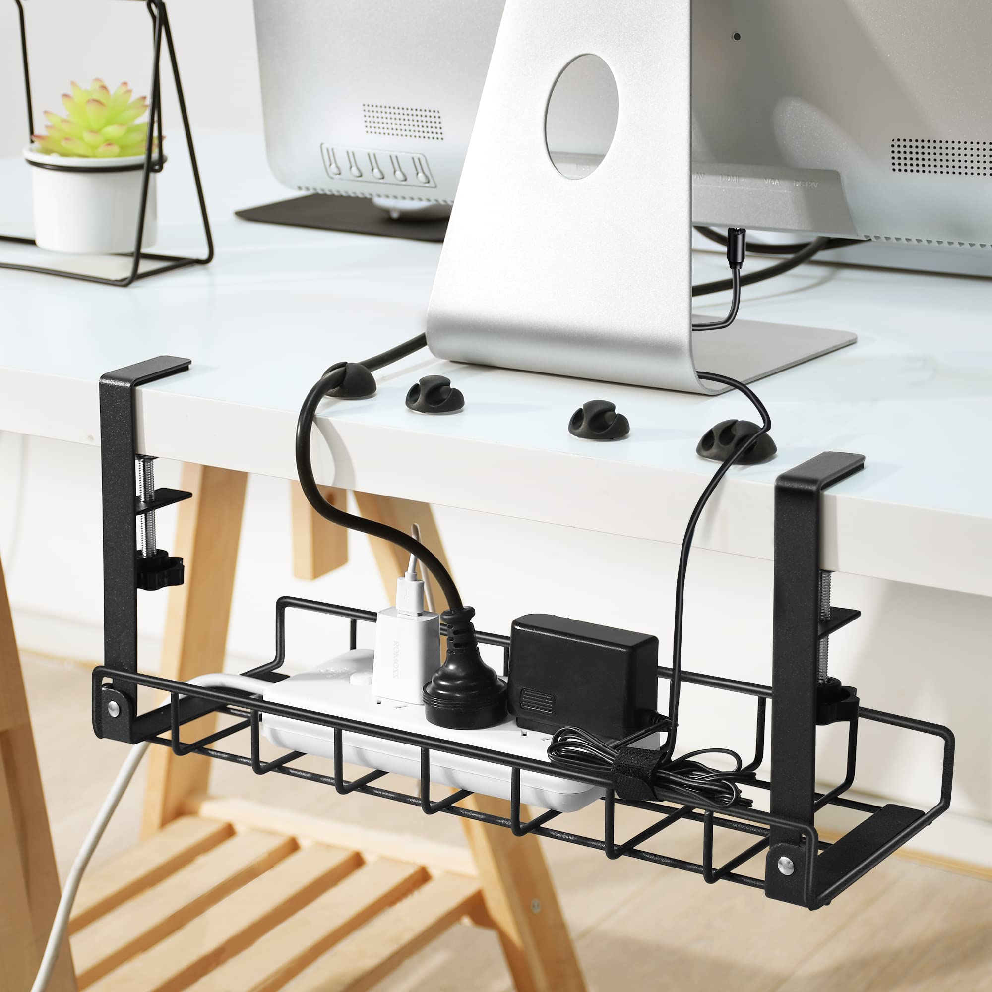 Foto 6 | Bandeja De Gestión De Cables Para Colocar Debajo Del Escritorio Xpatee, No Drill, Negra - Venta Internacional.