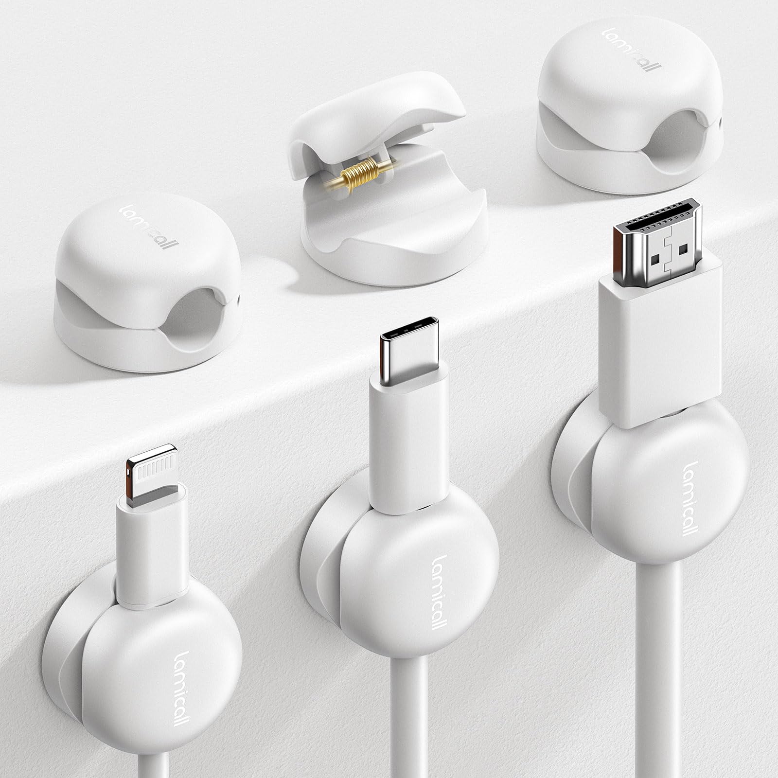 Foto 2 pulgar | Organizador De Cables Lamicall Spring, Clips De Gestión De Cables, Paquete De 6 - Venta Internacional.