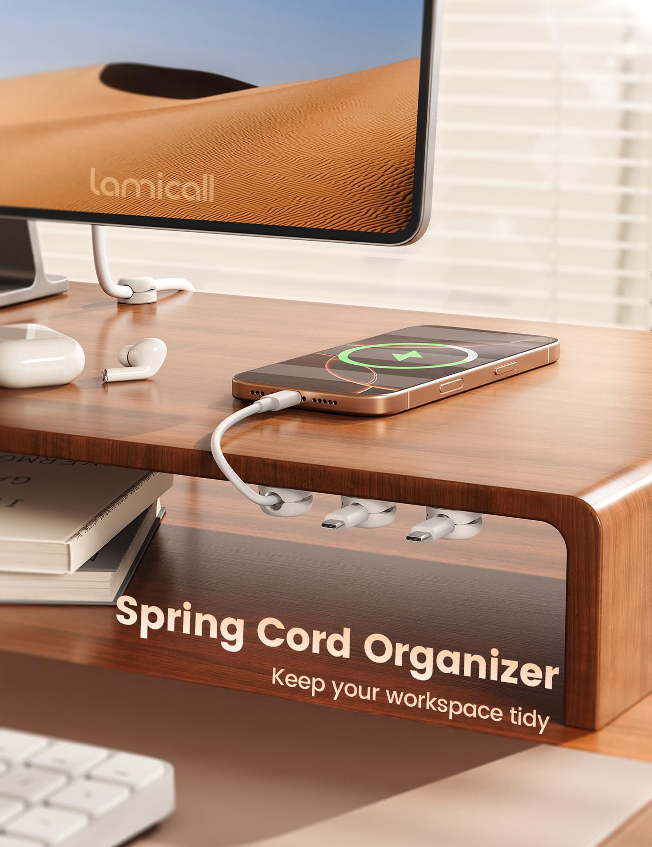Foto 3 pulgar | Organizador De Cables Lamicall Spring, Clips De Gestión De Cables, Paquete De 6 - Venta Internacional.