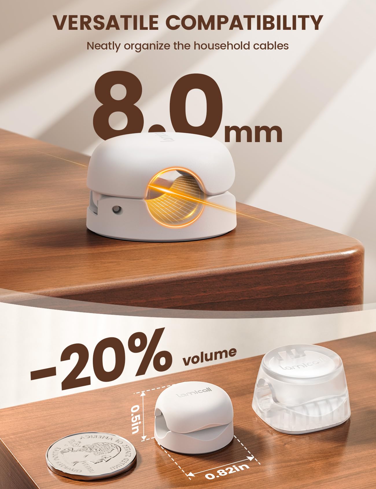 Foto 4 | Organizador De Cables Lamicall Spring, Clips De Gestión De Cables, Paquete De 6 - Venta Internacional.