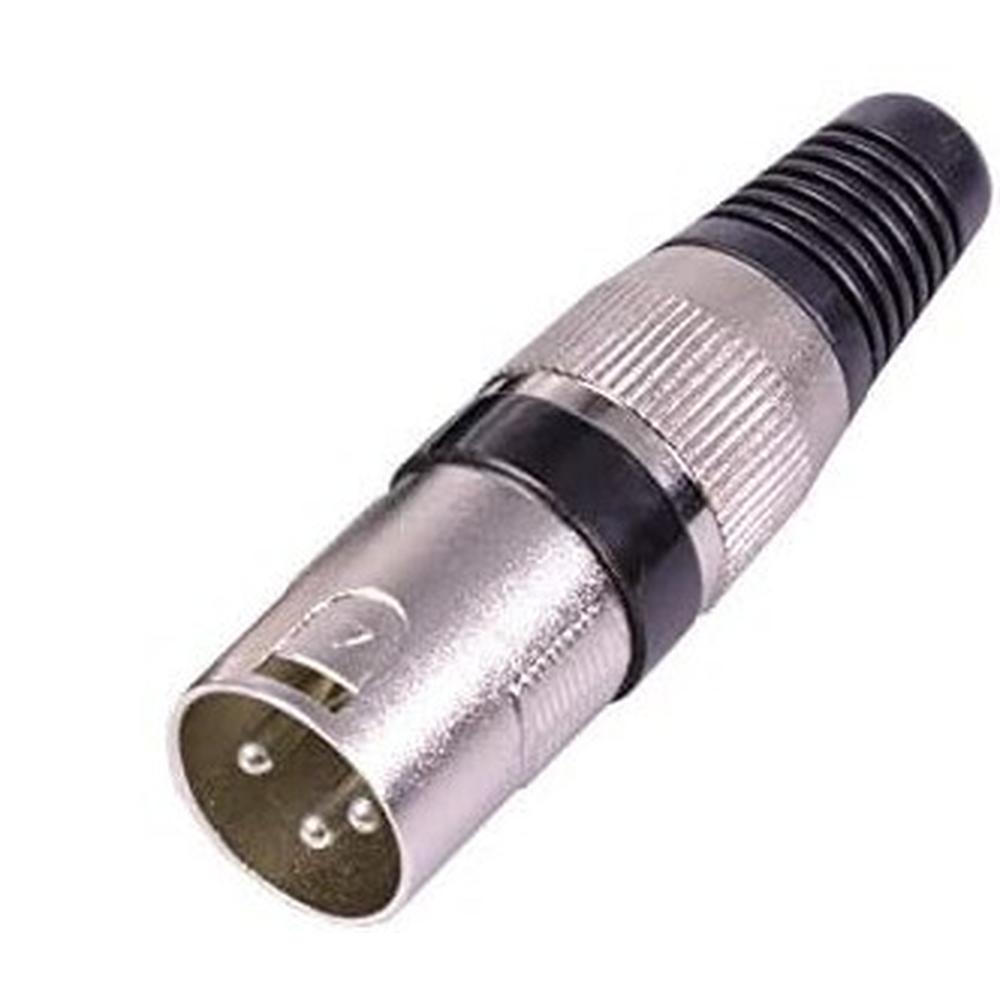 Foto 2 pulgar | Conector Xlr Macho De 3 Pines Con Seguro Negro