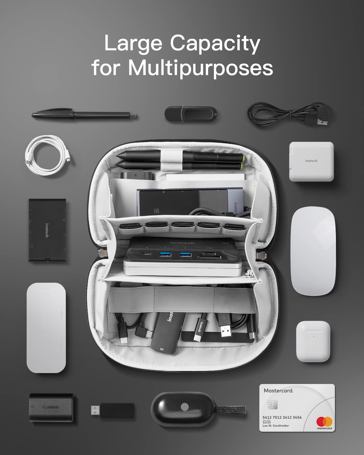 Foto 4 | Estuche De Viaje Inateck Electronics Organizer Resistente Al Agua - Venta Internacional.