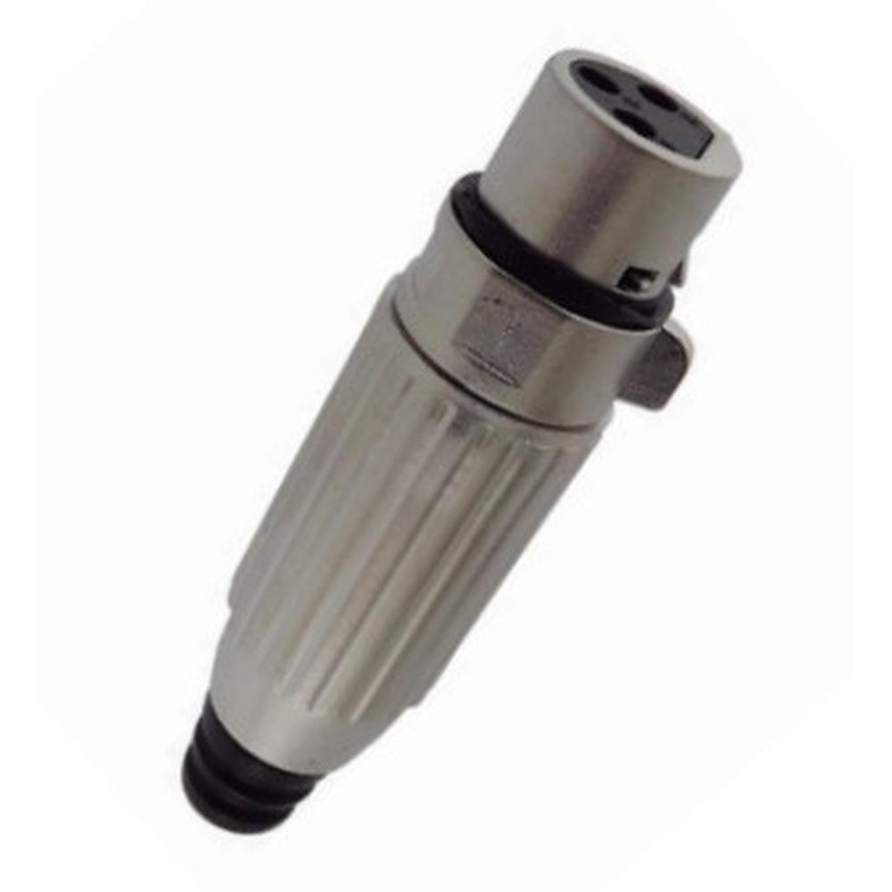 Foto 2 pulgar | Conector Xlr Hembra De 3 Pines Metálico Con Aislante Y Seguro