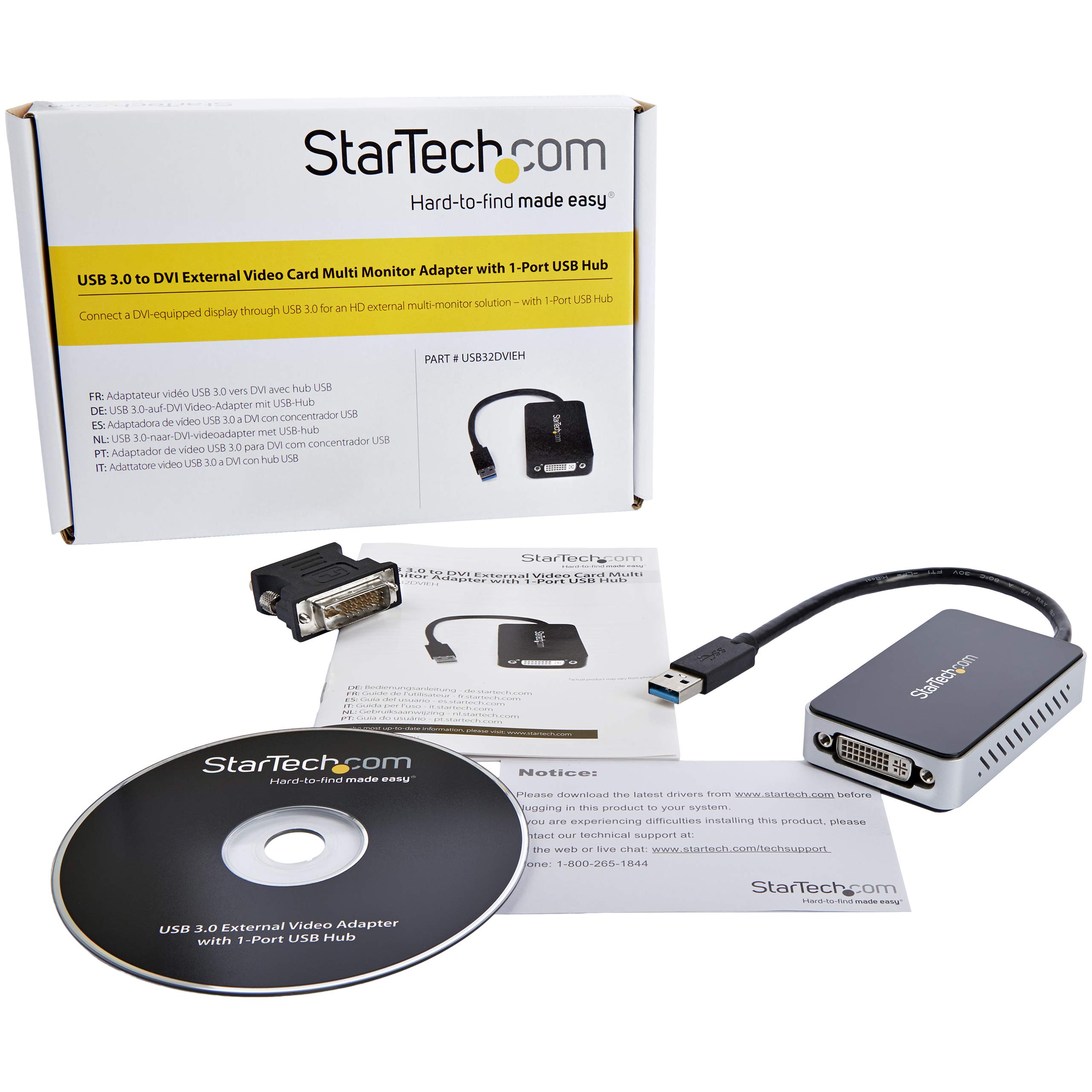 Foto 5 | Adaptador Usb 3.0 A Dvi Con Hub Usb De 1 Puerto - 1920x1200 - Venta Internacional.