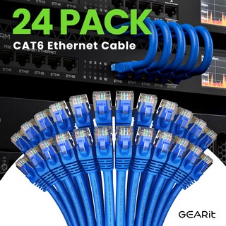 Foto 2 | Cable Ethernet Gearit Cat 6 (paquete De 24, 15 Cm), 10 Gbps Rj45, Azul - Venta Internacional.