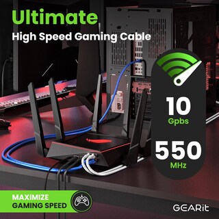 Foto 5 | Cable Ethernet Gearit Cat 6, 3 Pies (1 M), Paquete De 10 Gbps Rj45, 10 Gbps, Negro - Venta Internacional.