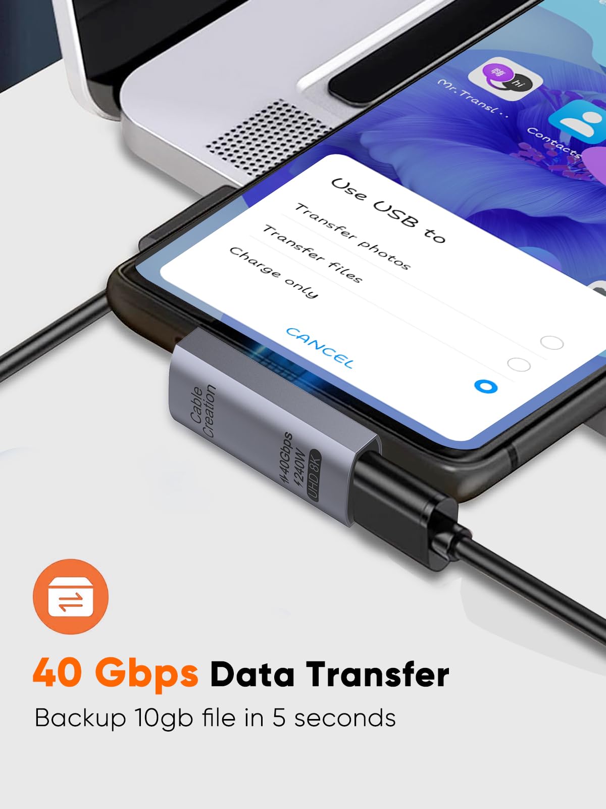 Foto 3 pulgar | Adaptador Usb C Cablecreation, Ángulo Recto De 90 Grados, 40 Gbps - Venta Internacional.