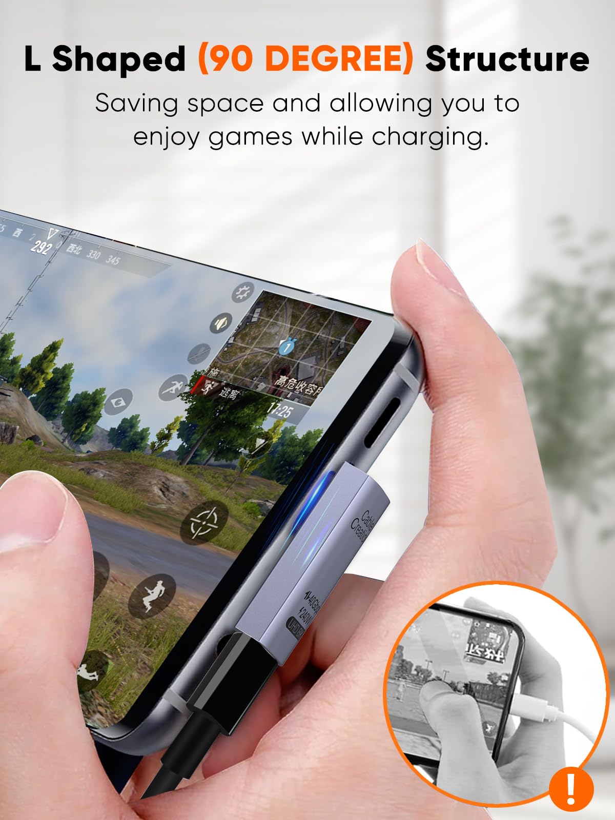 Foto 6 pulgar | Adaptador Usb C Cablecreation, Ángulo Recto De 90 Grados, 40 Gbps - Venta Internacional.