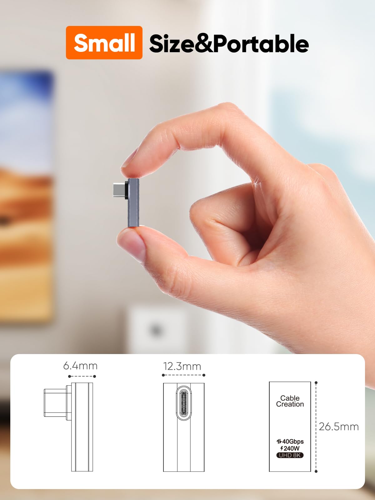 Foto 7 pulgar | Adaptador Usb C Cablecreation, Ángulo Recto De 90 Grados, 40 Gbps - Venta Internacional.