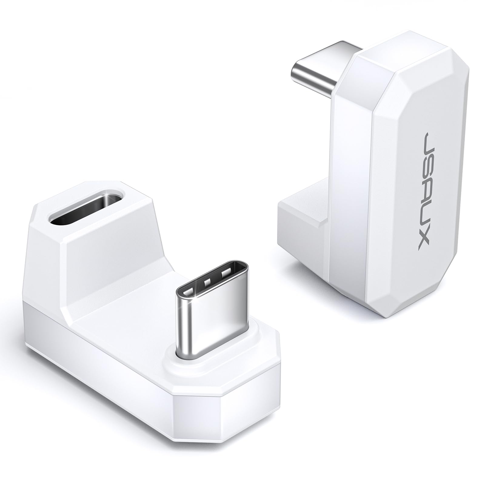 Foto 1 | Adaptador Usb-c A Usb-c Jsaux 180° 4.0/pd 100 W Blanco, Paquete De 2 - Venta Internacional.