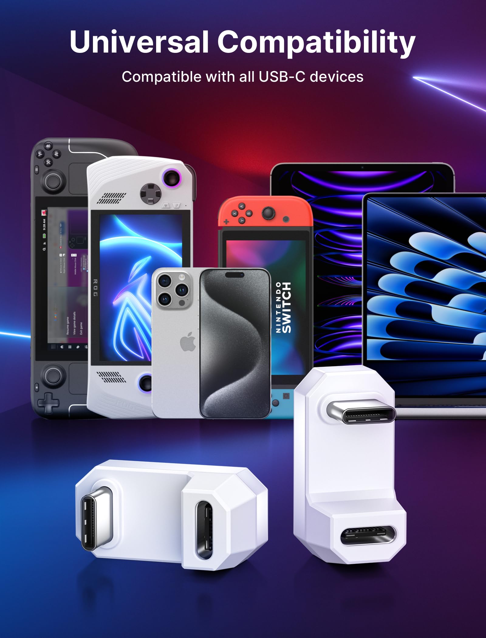 Foto 8 pulgar | Adaptador Usb-c A Usb-c Jsaux 180° 4.0/pd 100 W Blanco, Paquete De 2 - Venta Internacional.