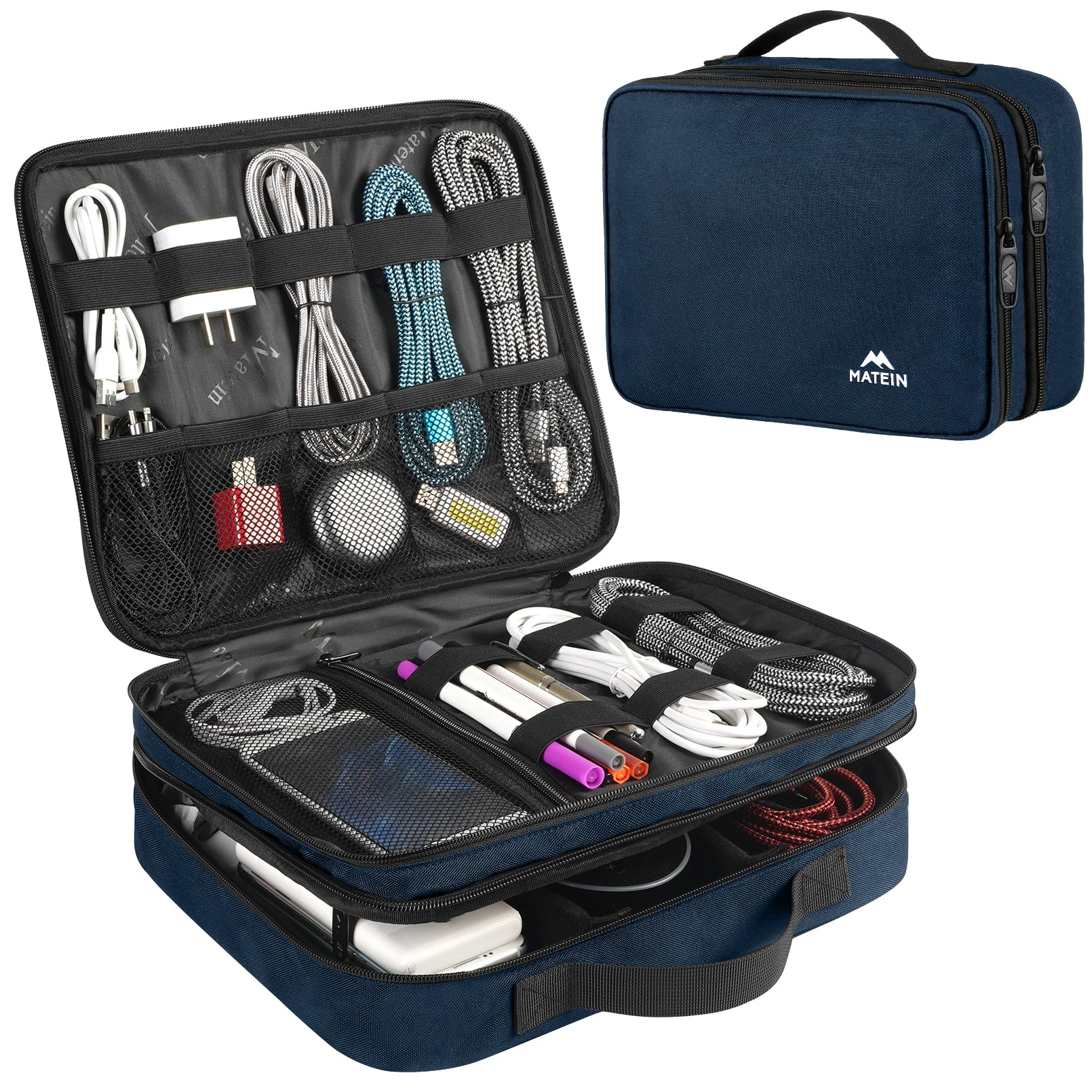 Foto 2 pulgar | Organizador De Cordones De Viaje Matein Para Hombre, Azul Marino, Hasta 12.9 Pulgadas - Venta Internacional.