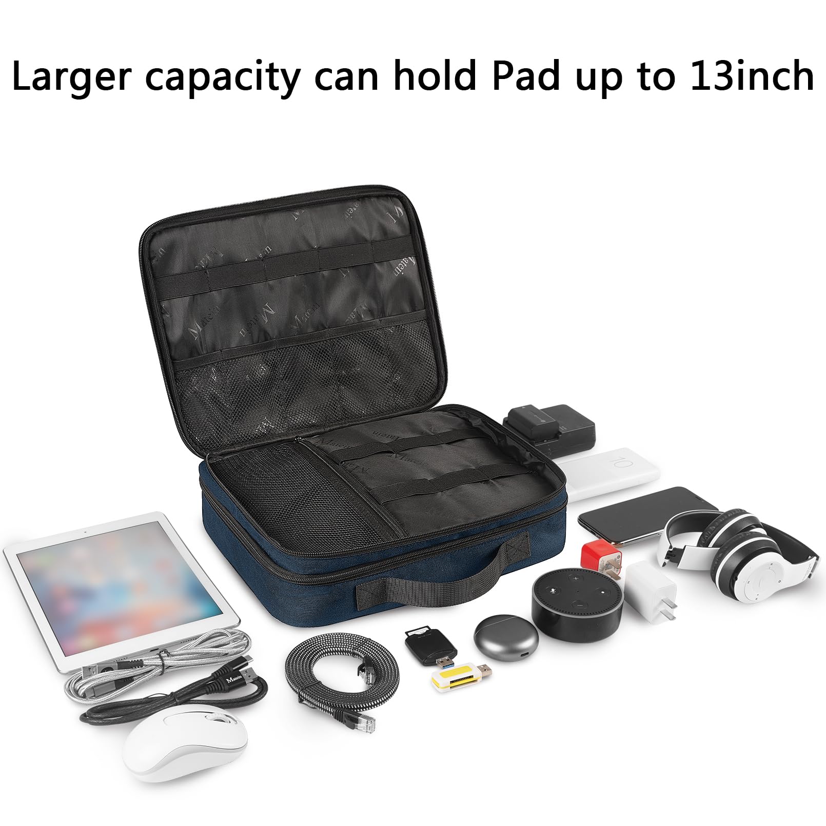 Foto 4 pulgar | Organizador De Cordones De Viaje Matein Para Hombre, Azul Marino, Hasta 12.9 Pulgadas - Venta Internacional.