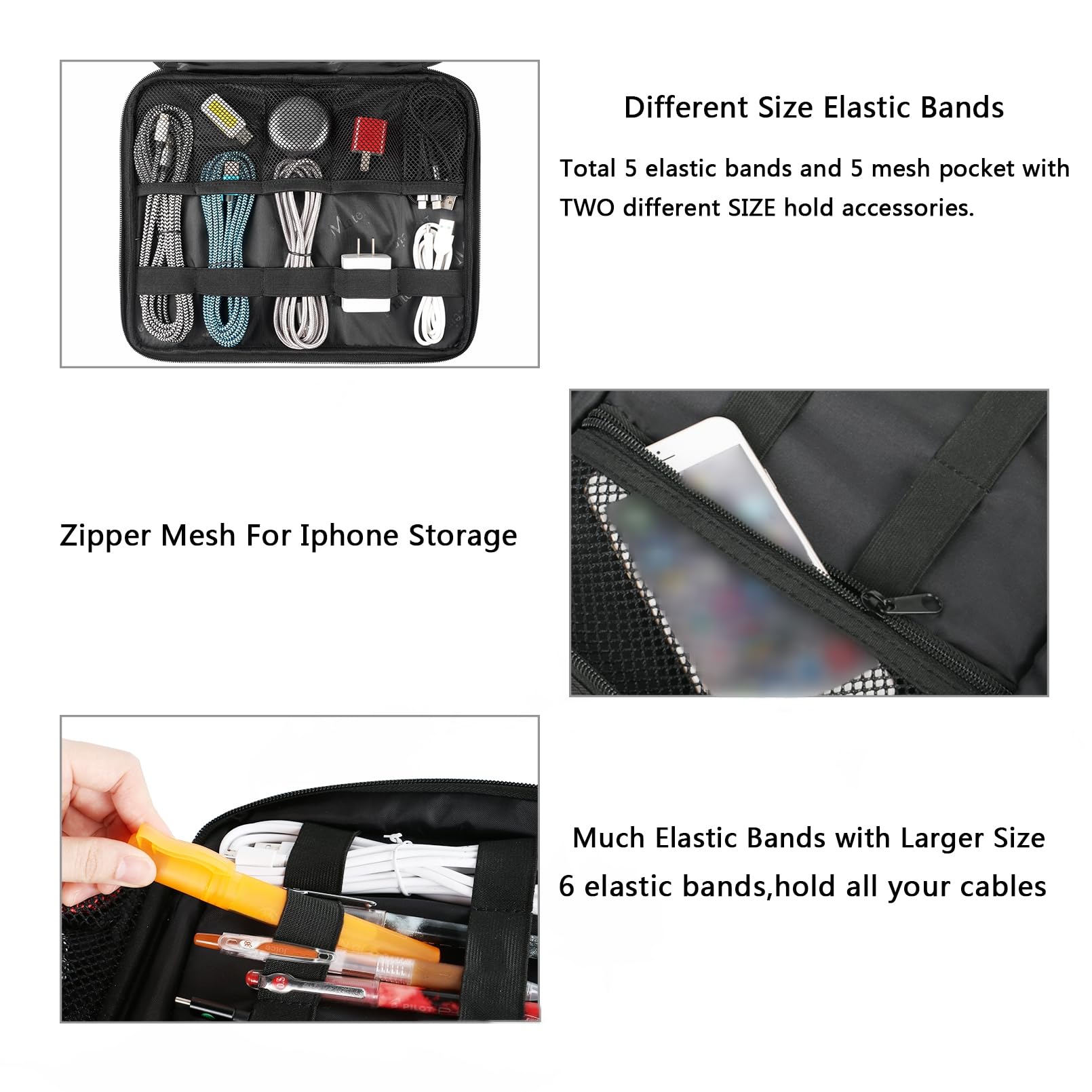 Foto 5 pulgar | Organizador De Cordones De Viaje Matein Para Hombre, Azul Marino, Hasta 12.9 Pulgadas - Venta Internacional.