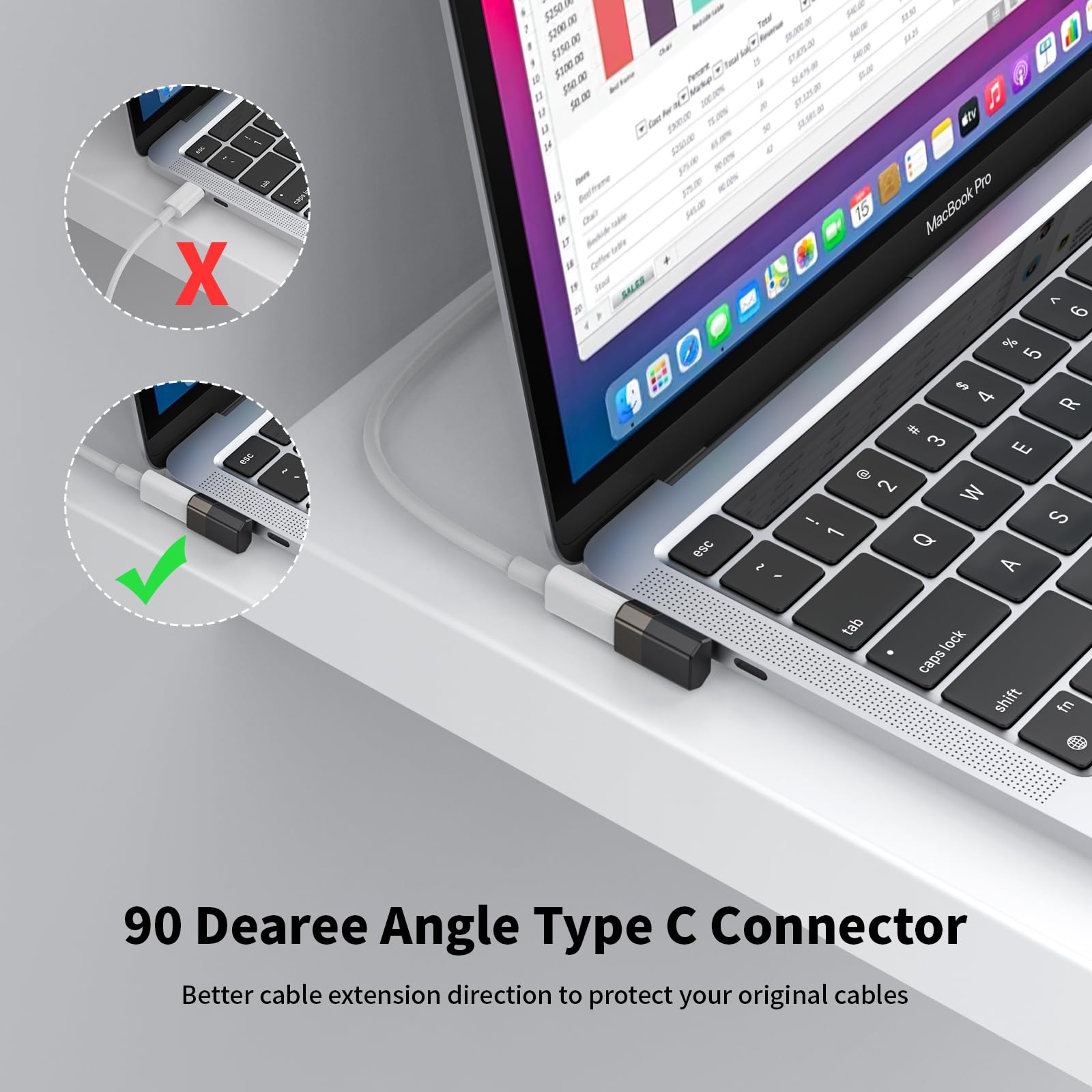 Foto 2 | Adaptador Usb C Fidioto De 90 Grados (paquete De 2) Para Macbook/imac/ipad - Venta Internacional.