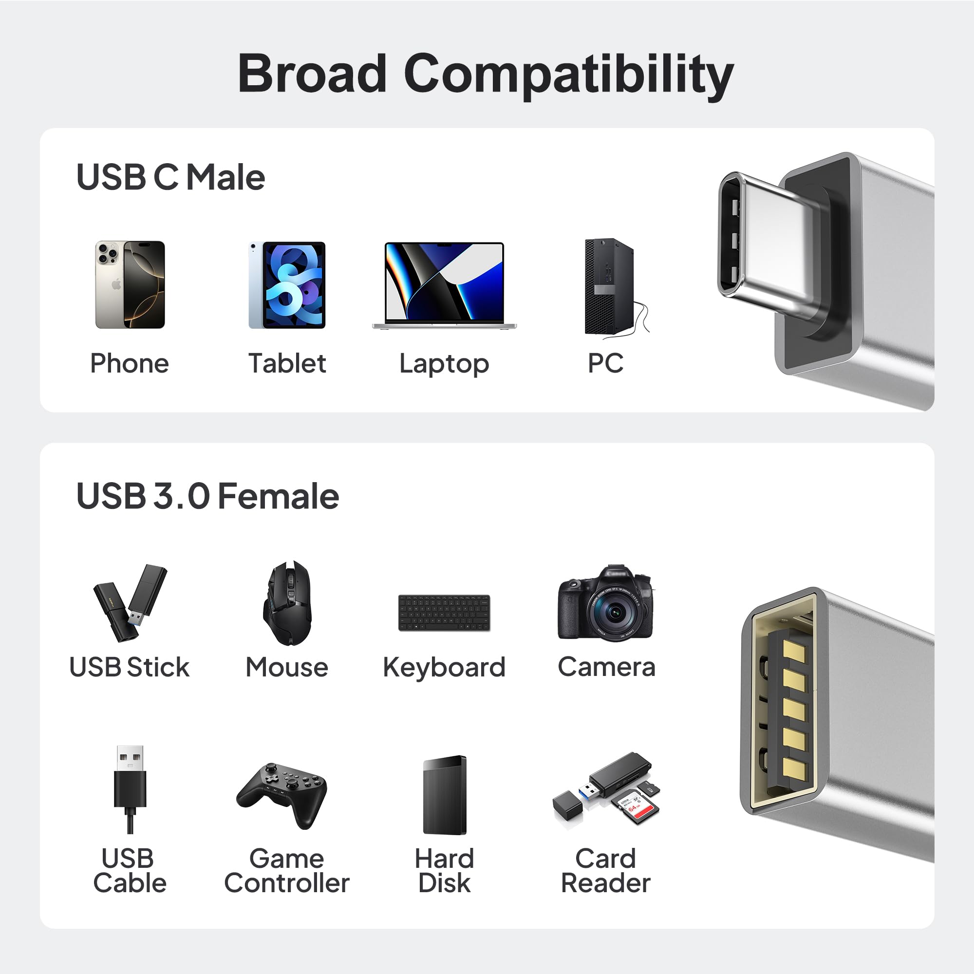 Foto 7 | Adaptador Usb-c Elebase Para Tesla Model 3/y, Paquete De 4 Unidades Usb 3.0 - Venta Internacional.