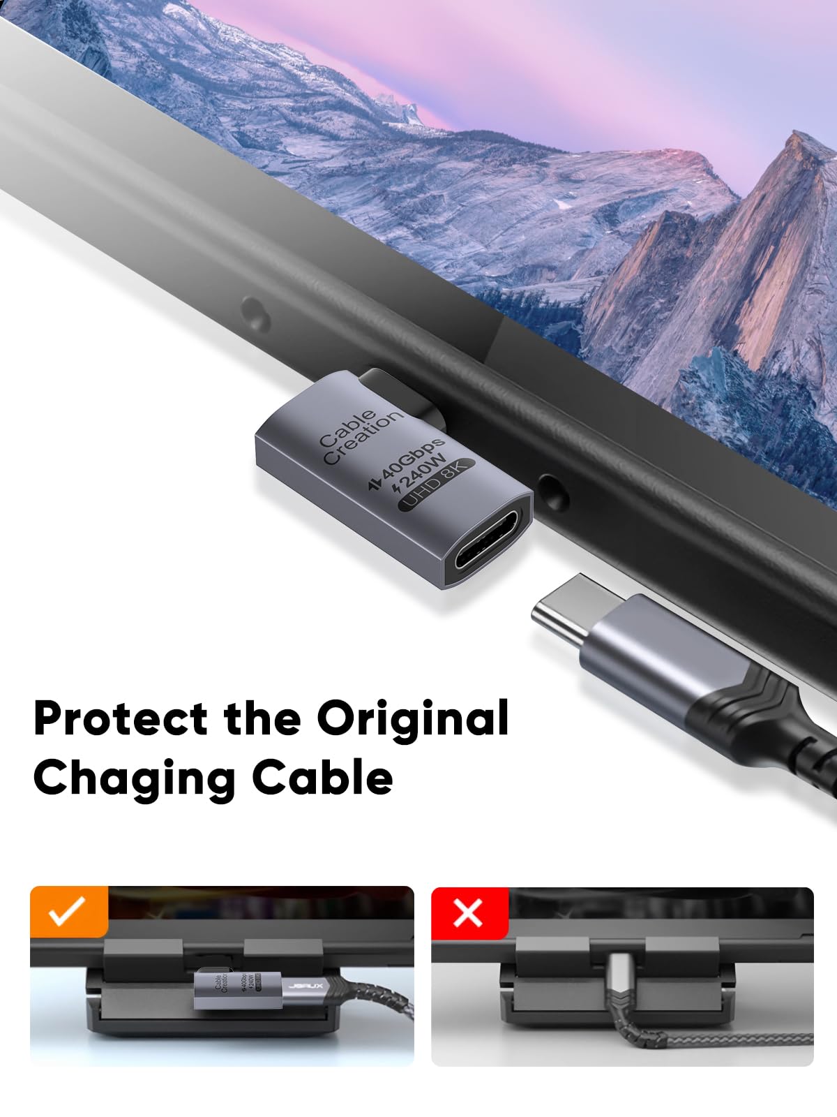 Foto 3 pulgar | Adaptador Usb C Cablecreation En Ángulo Recto 90°, 40 Gbps, 240 W, Paquete De 2 - Venta Internacional.