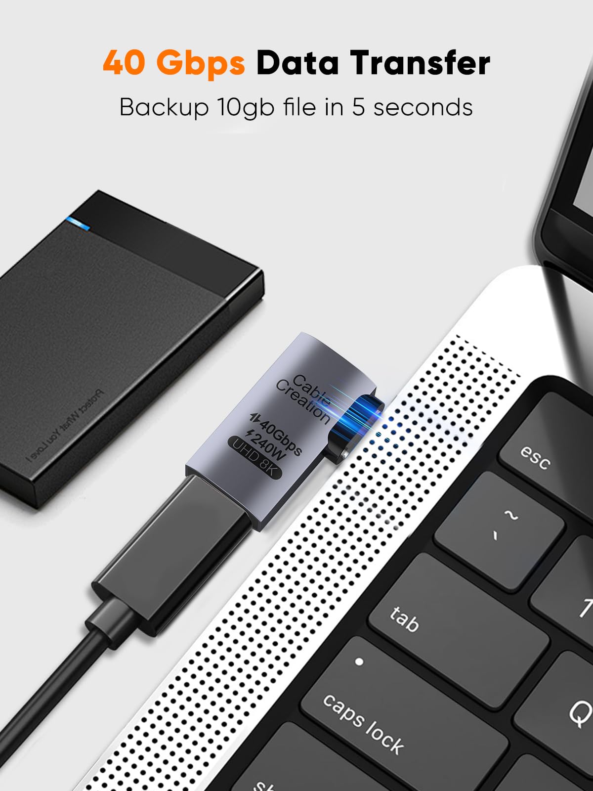 Foto 4 pulgar | Adaptador Usb C Cablecreation En Ángulo Recto 90°, 40 Gbps, 240 W, Paquete De 2 - Venta Internacional.