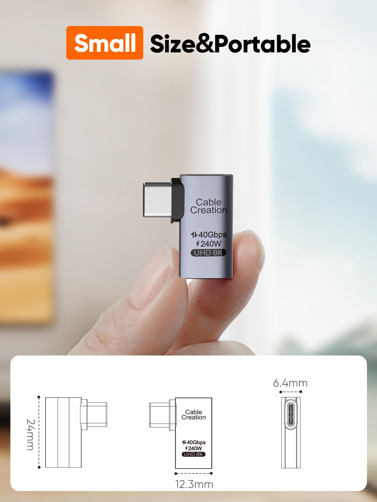Foto 7 pulgar | Adaptador Usb C Cablecreation En Ángulo Recto 90°, 40 Gbps, 240 W, Paquete De 2 - Venta Internacional.