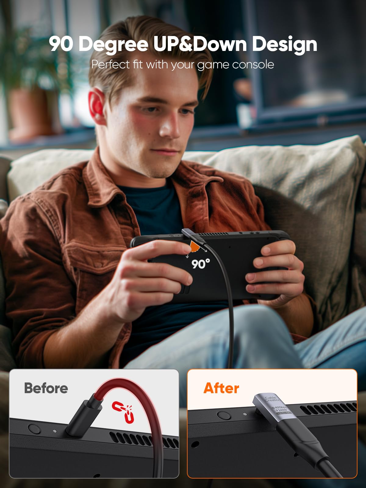Foto 2 | Adaptador Usb C Cablecreation En Ángulo Recto De 90 Grados, Paquete De 2 - Venta Internacional.