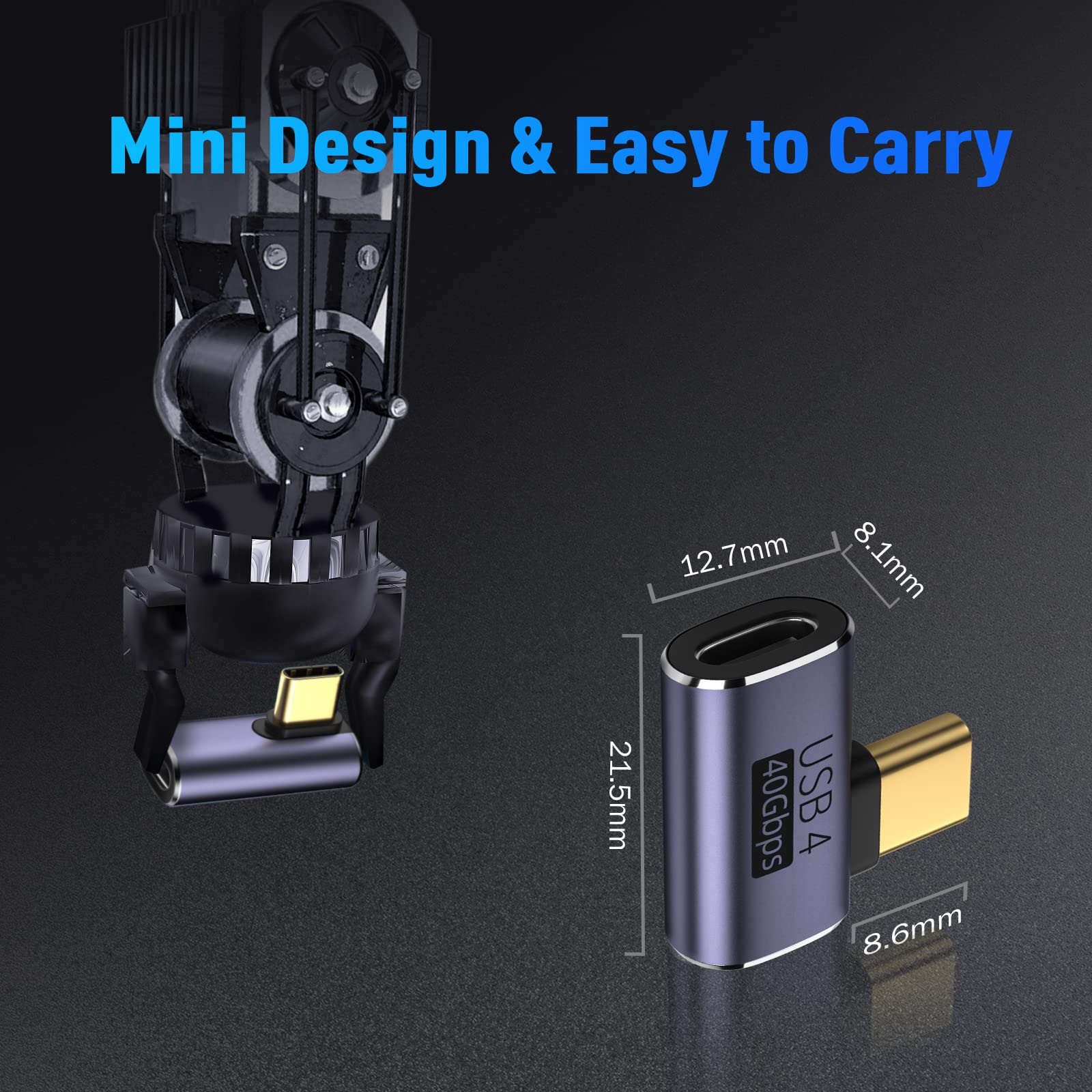 Foto 6 | Adaptador Usb C De 90 Grados Vcom Para Transferencia De Datos De 40 Gbps (paquete De 2) - Venta Internacional.