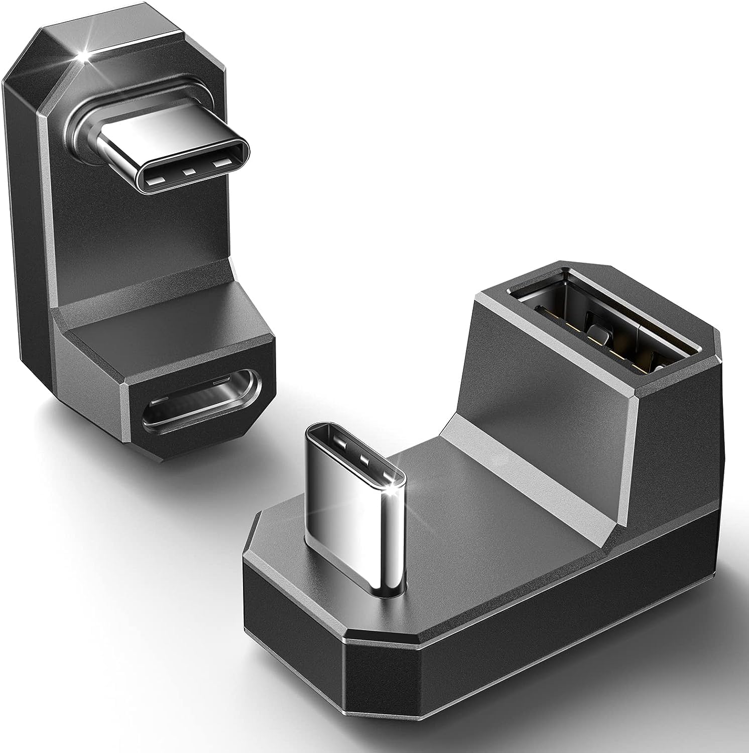 Adaptador Usb C A Usb Jsaux 180°, Paquete De 2 Unidades Para Steam Deck, Color Negro - Venta Internacional.