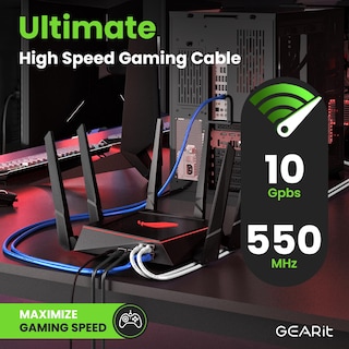 Foto 5 | Cable Ethernet Gearit Cat 6 De 15 Pies (4,5 M), Paquete De 10 Unidades, Azul, 10 Gbps - Venta Internacional.