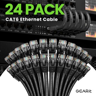 Foto 2 | Cable Ethernet Gearit Cat 6 De 30 Cm (1 Pie), 24 Unidades, 10 Gbps, Rj45 - Venta Internacional.