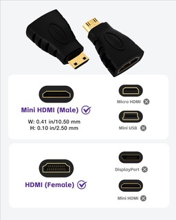Foto 3 | Adaptador Vce Mini Hdmi A Hdmi 4k Hembra A Macho Chapado En Oro - Venta Internacional.