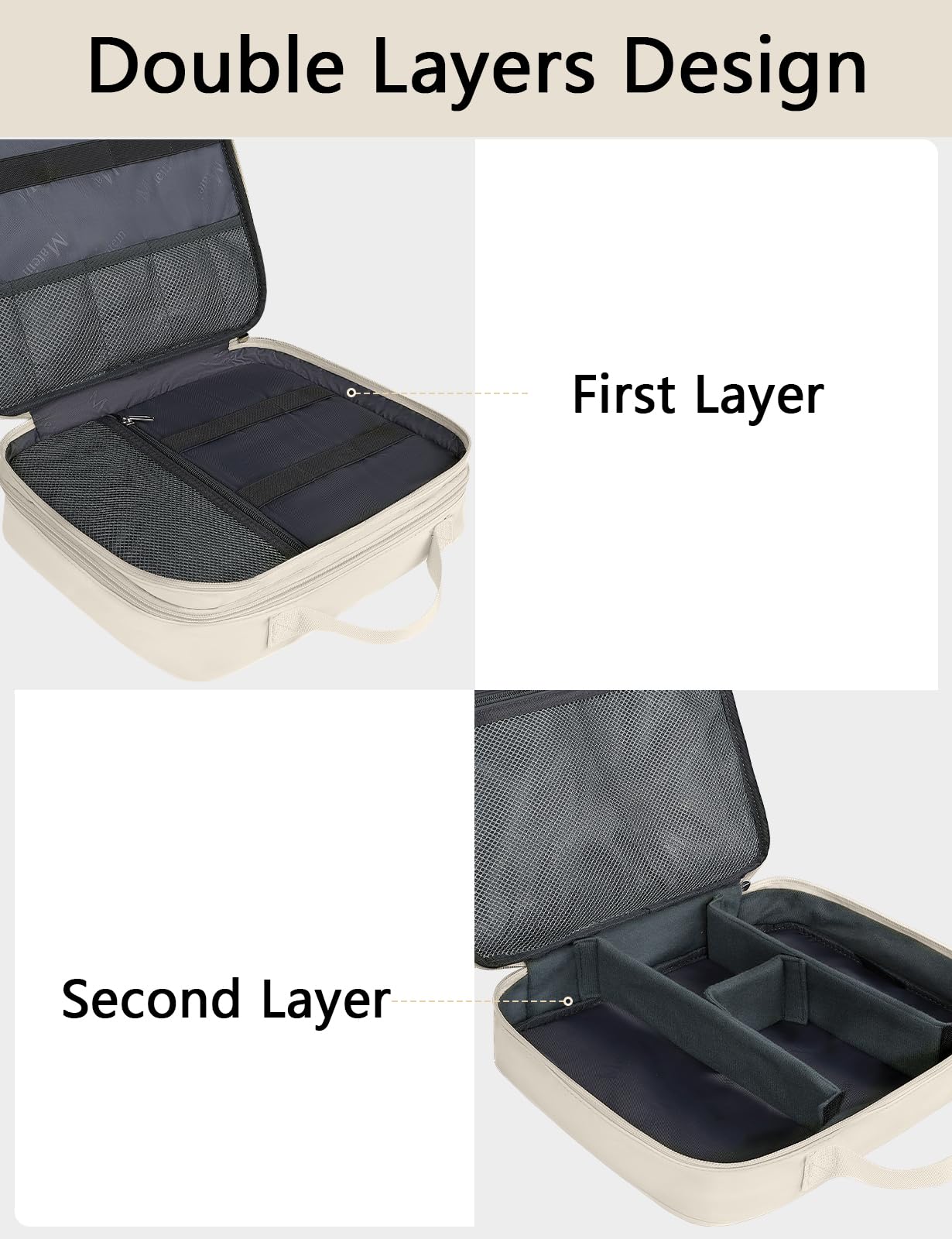 Foto 6 | Organizador Electrónico Matein, Bolsa Grande Para Cables, Color Beige Claro - Venta Internacional.