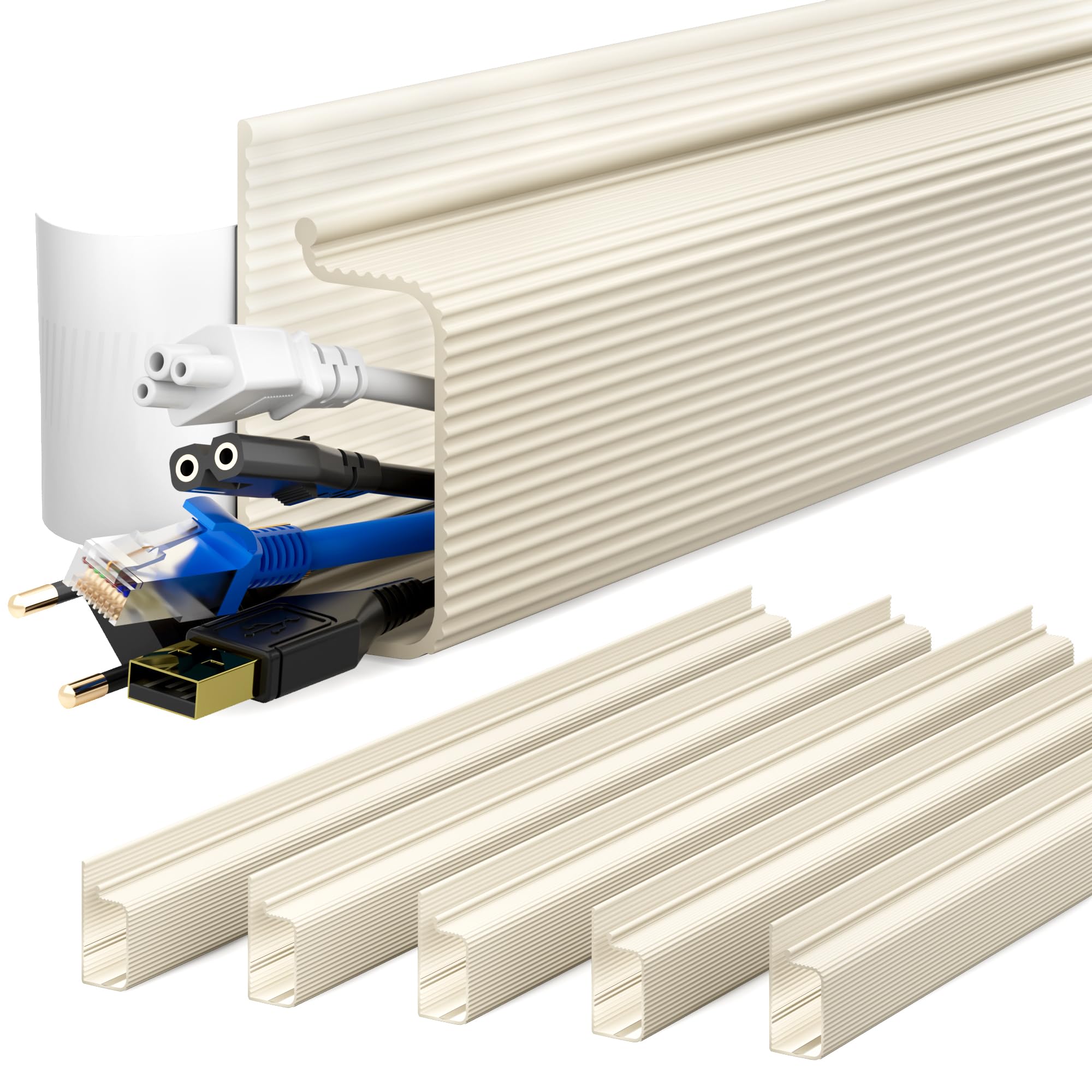 Foto 1 | Soporte Adhesivo Yecaye Para Colocar Cables Debajo Del Escritorio, 6 X 40 Cm - Venta Internacional.