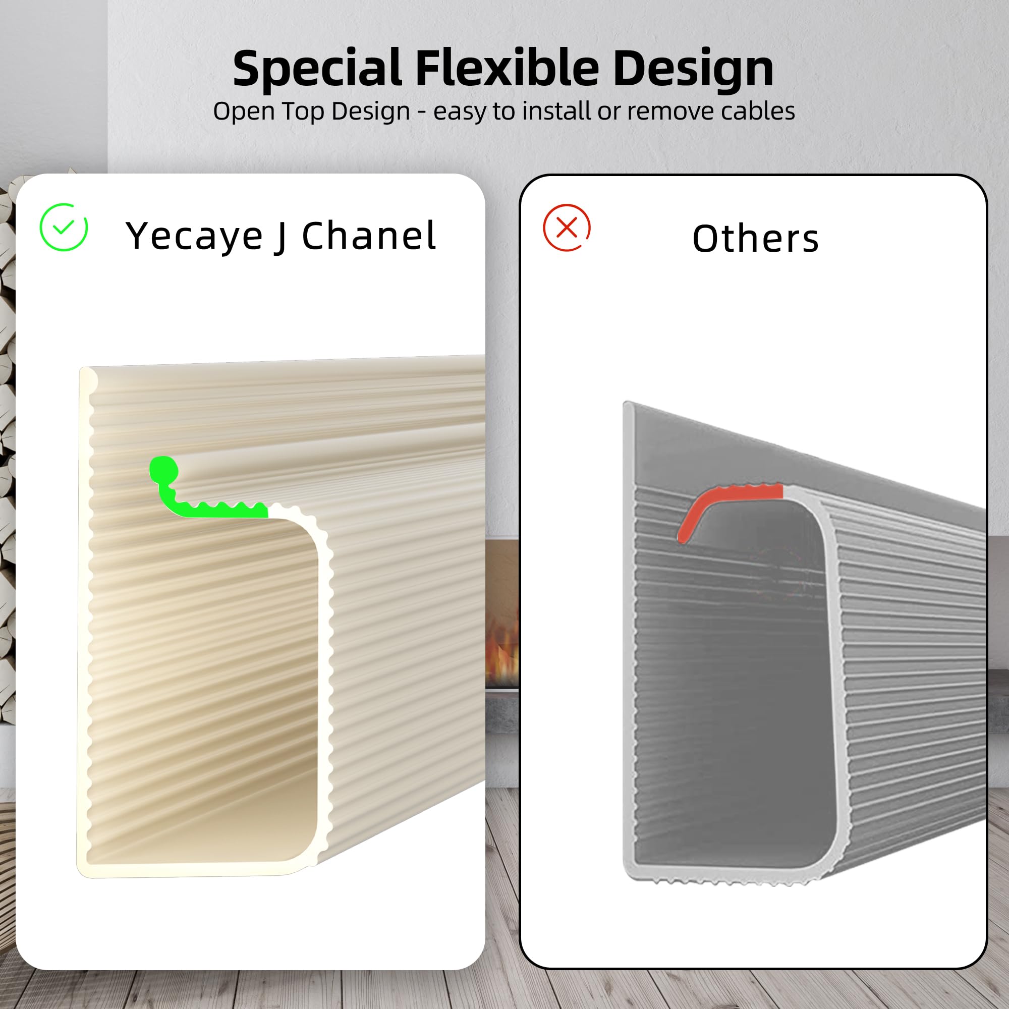 Foto 8 pulgar | Soporte Adhesivo Yecaye Para Colocar Cables Debajo Del Escritorio, 6 X 40 Cm - Venta Internacional.