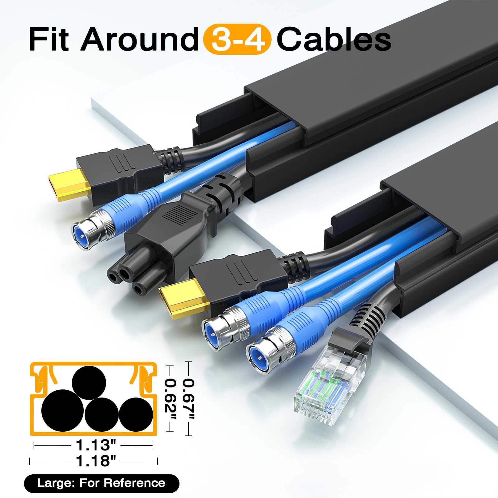 Foto 4 pulgar | Cord Hider Delamu - Funda De Pared Para Cables (4 M), Color Negro - Venta Internacional.