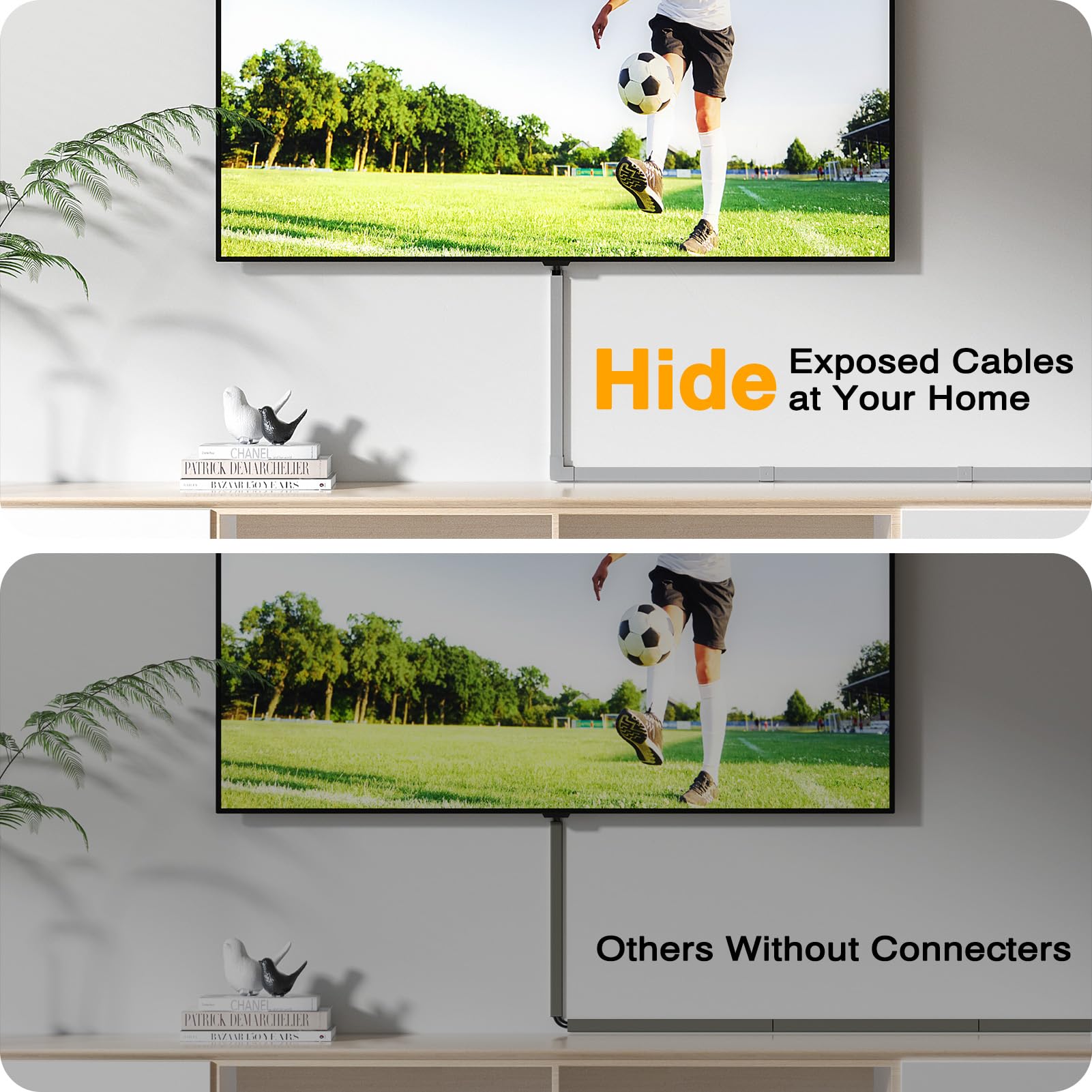 Foto 4 | Sistema De Gestión De Cables Cord Hider Delamu De 4 M, Color Gris, Para Tv En Pared - Venta Internacional.