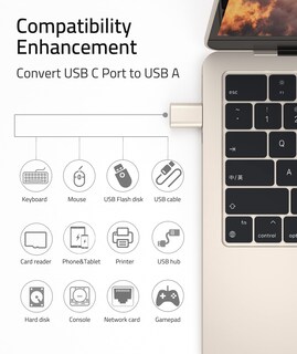 Foto 2 | Adaptador Usb C A Usb Syntech Para Iphone Macbook, Paquete De 2 - Venta Internacional.