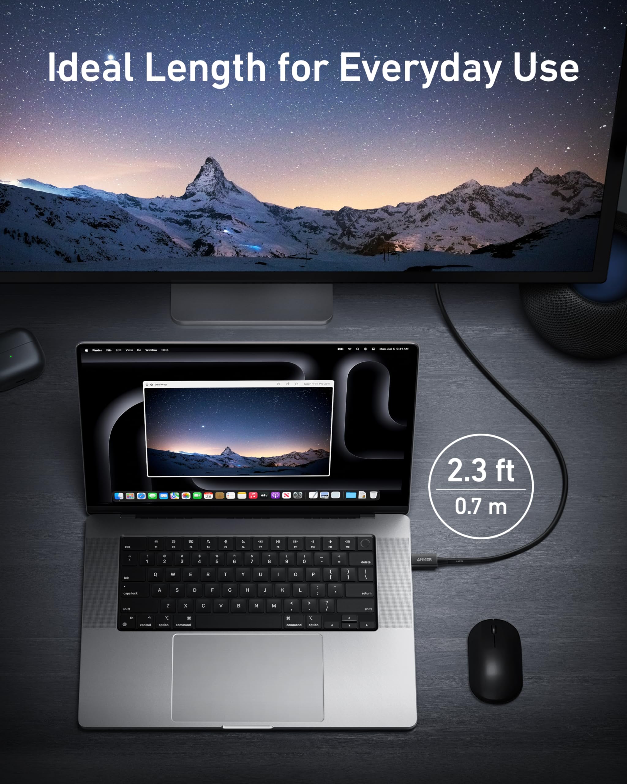 Foto 6 pulgar | Cable Usb C A Usb C Certificado Anker Thunderbolt 4 De 2.3 Pies - Venta Internacional.