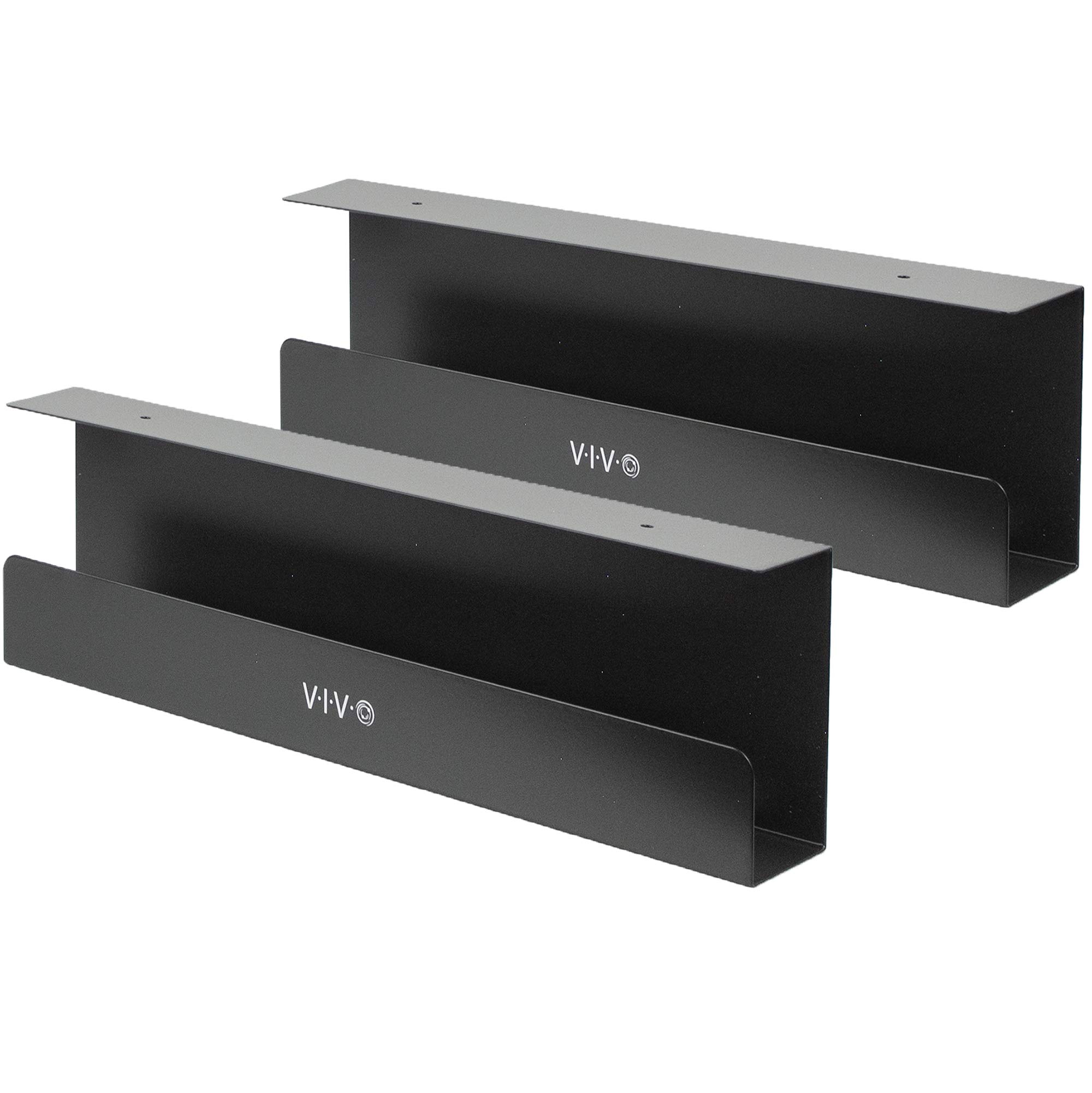 Bandejas De Gestión De Cables Vivo Para Debajo Del Escritorio, 43 Cm, Negras, Paquete De 2 - Venta Internacional.