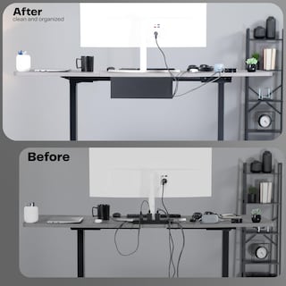 Foto 4 | Bandejas De Gestión De Cables Vivo Para Debajo Del Escritorio, 43 Cm, Negras, Paquete De 2 - Venta Internacional.