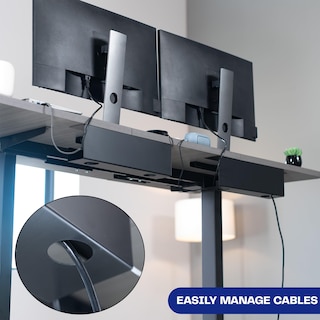 Foto 5 | Bandejas De Gestión De Cables Vivo Para Debajo Del Escritorio, 43 Cm, Negras, Paquete De 2 - Venta Internacional.