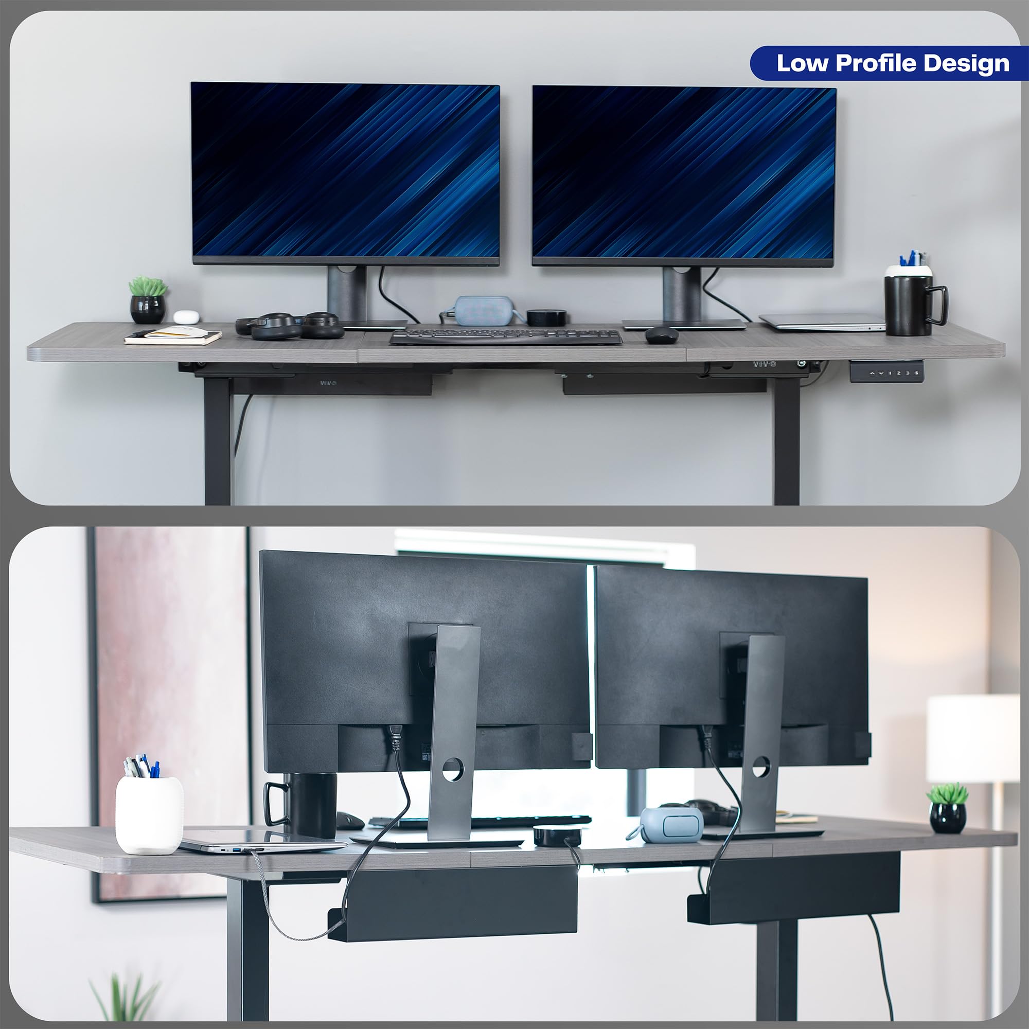 Foto 7 | Bandejas De Gestión De Cables Vivo Para Debajo Del Escritorio, 43 Cm, Negras, Paquete De 2 - Venta Internacional.