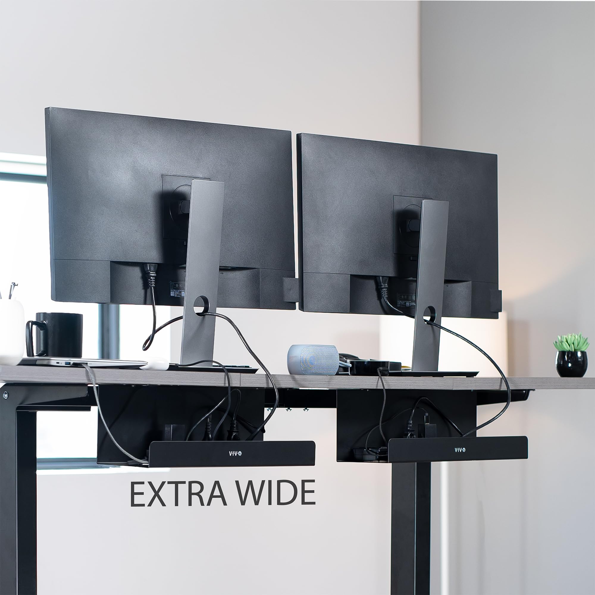 Foto 2 | Bandejas De Gestión De Cables Vivo Para Debajo Del Escritorio, 43 Cm, Extra Profundas, Paquete De 2 - Venta Internaci