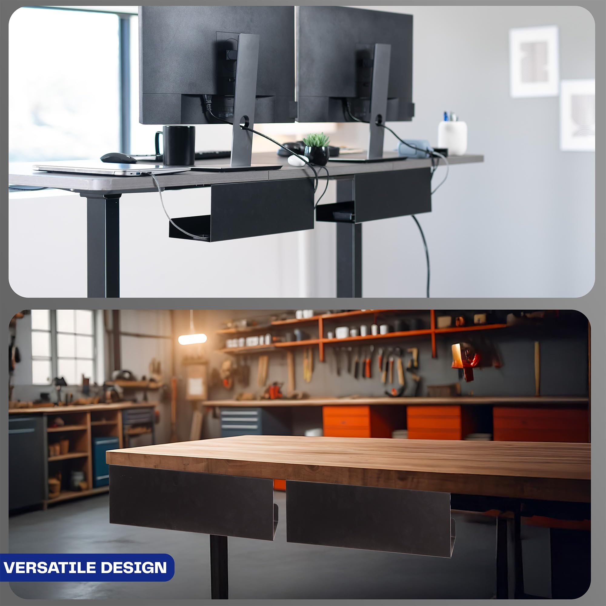 Foto 7 | Bandejas De Gestión De Cables Vivo Para Debajo Del Escritorio, 43 Cm, Extra Profundas, Paquete De 2 - Venta Internaci