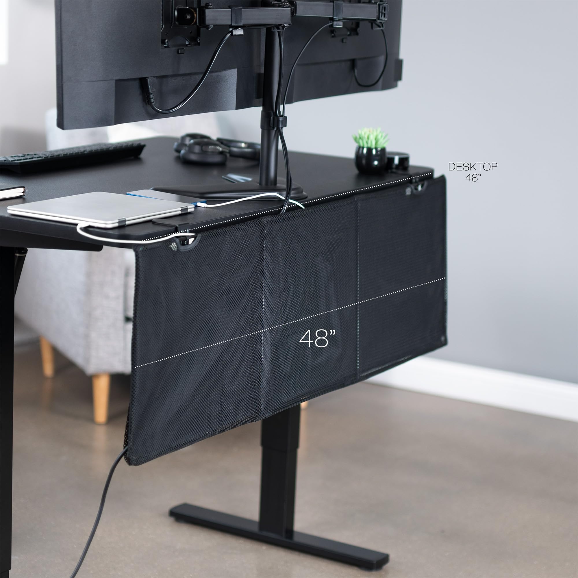 Foto 4 | Faldón De Escritorio Vivo Clamp-on Privacy, Gestión De Cables De 48 Pulgadas - Venta Internacional.