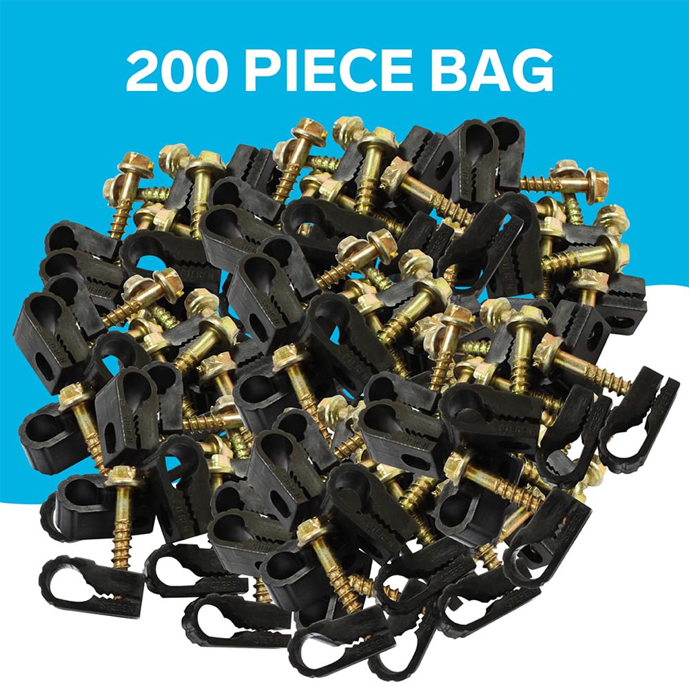 Foto 2 | Soporte Para Cables Coaxiales Steren, Negro (200 Unidades) - Venta Internacional.