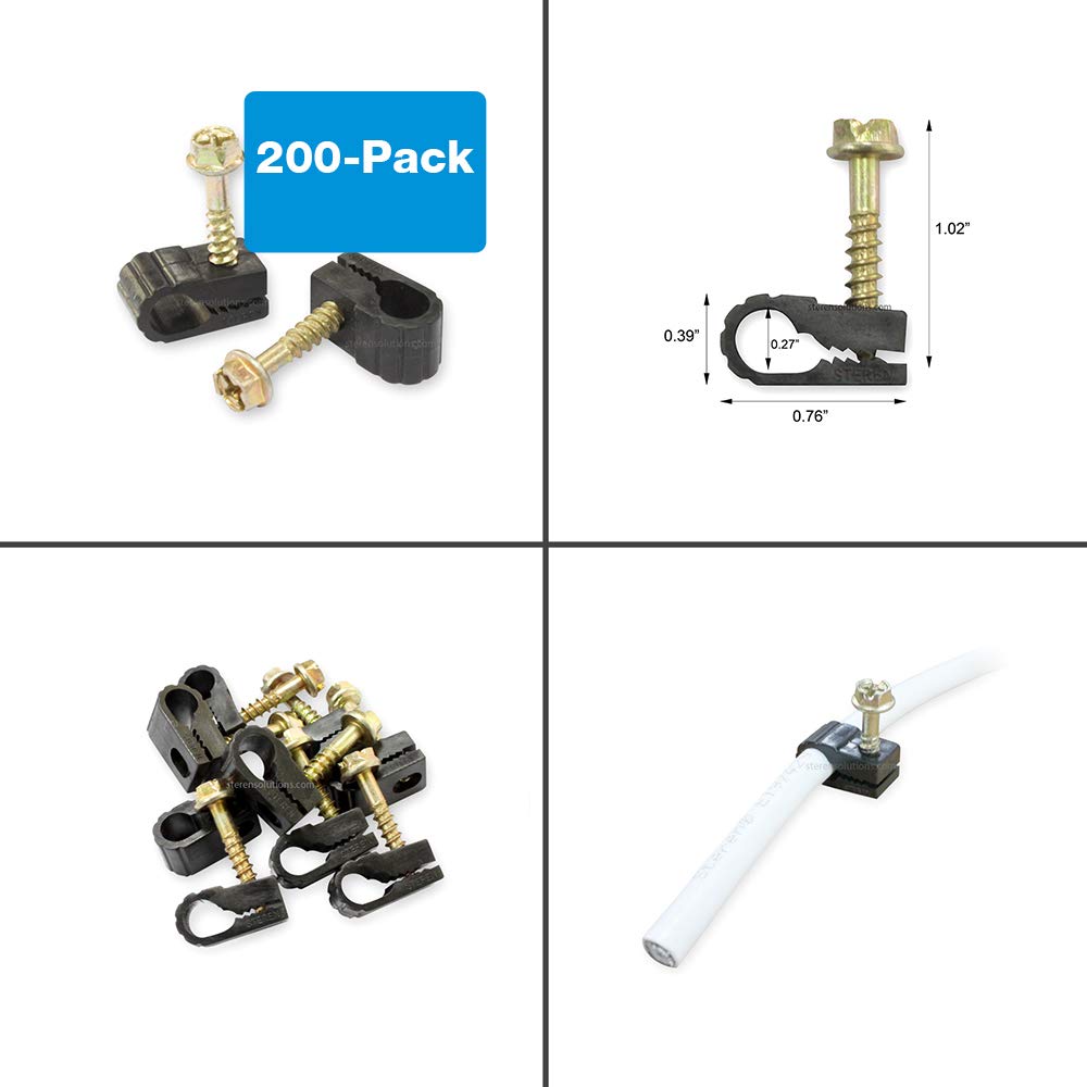 Foto 4 | Soporte Para Cables Coaxiales Steren, Negro (200 Unidades) - Venta Internacional.