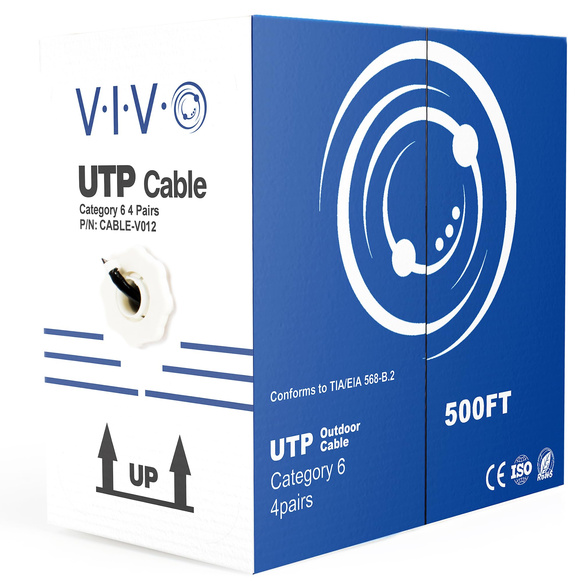 Foto 1 | Cable Ethernet Vivo Cable-v012 Cat6, 500 Pies, Resistente Al Agua, Negro - Venta Internacional.